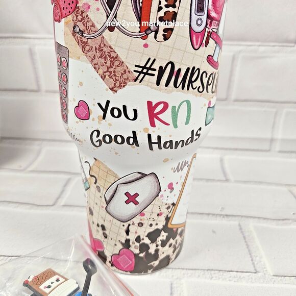 Nurse Tumbler 40 Oz Stainless Steel Travel Mug “ Nurse Gifts For Women Nurse Gif - Picture 9 of 16